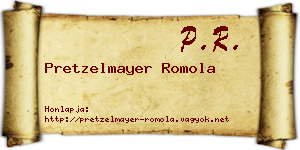 Pretzelmayer Romola névjegykártya